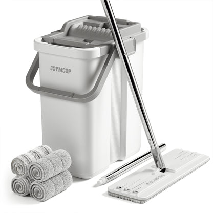 JOYMOOP Mop and Bucket with Wringer Set, Flat Squeeze Mop Flat Head