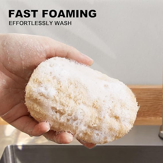 Loofah Dish Sponges, Natural Dishwashing Sponges for Kitchen, Kitchen Scrubber Loofahs