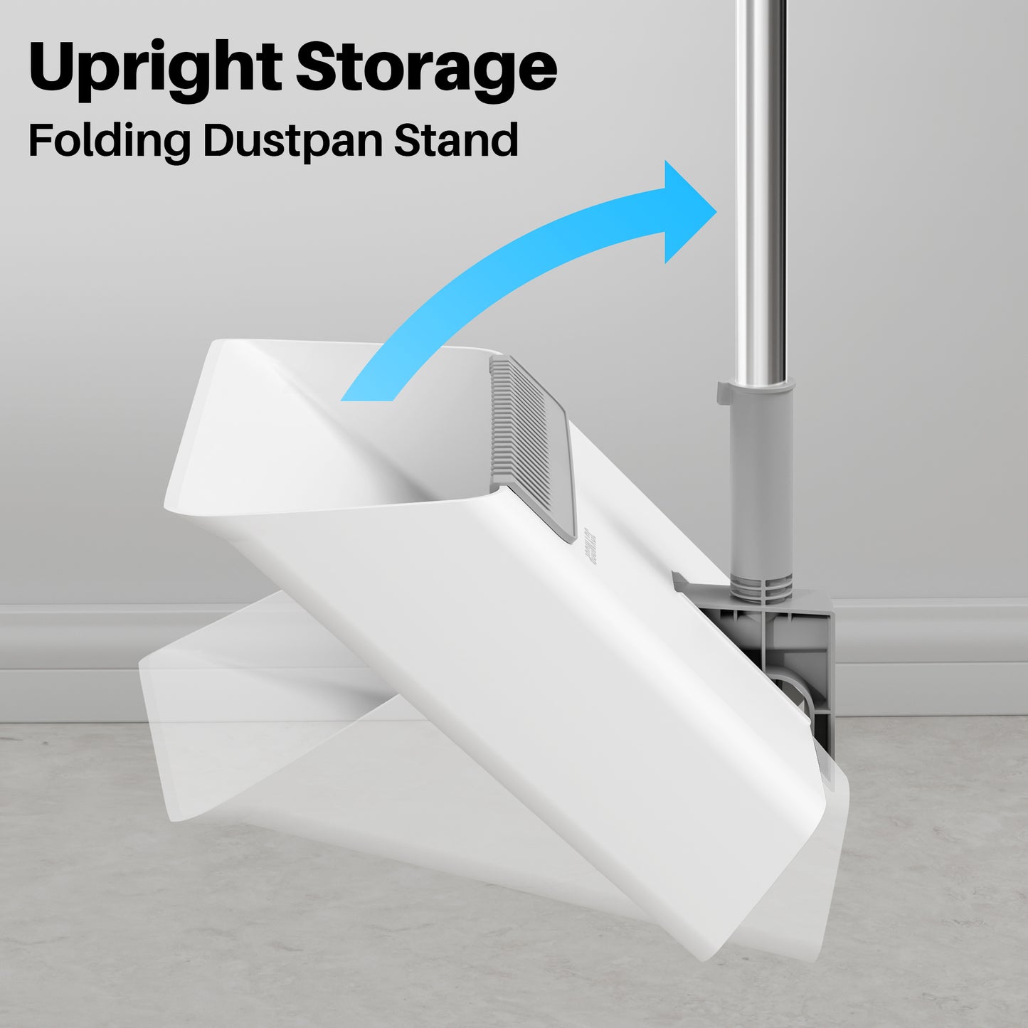 Roll over image to zoom in       3+ JOYMOOP White Broom with Dustpan Combo Set, Upright Stand Up Broom with Built-in Comb Teeth, Angle Broom for Home Kitchen Office Lobby, Pet Hair and Hardwood Floor Sweeping