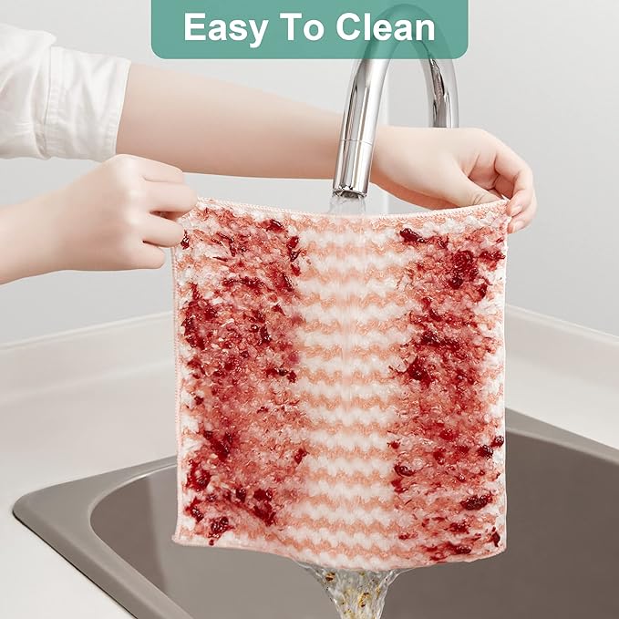 JOYMOOP 5 Pack Microfiber Cleaning Cloth, All-Purpose Microfiber Towels, Absorbent Streak Free Lint Free Rags for Cleaning Reusable and Washable Towels - 11.81" x 11.81"