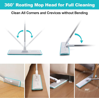 JOYMOOP 36 Inch Commercial Microfiber Dust Mop, Grey-White Heavy Duty Industrial Wet Dry Floor Mop for Hardwood Floors with Telescopic Handle, Includes 3 Mop Pads