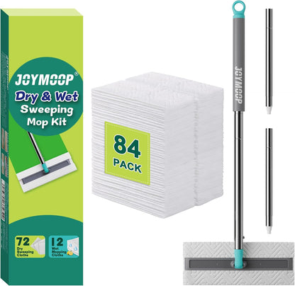 JOYMOOP 2-in-1 Sweeper Mops for Floor Cleaning, Wet and Dry, 84 Mop Pads
