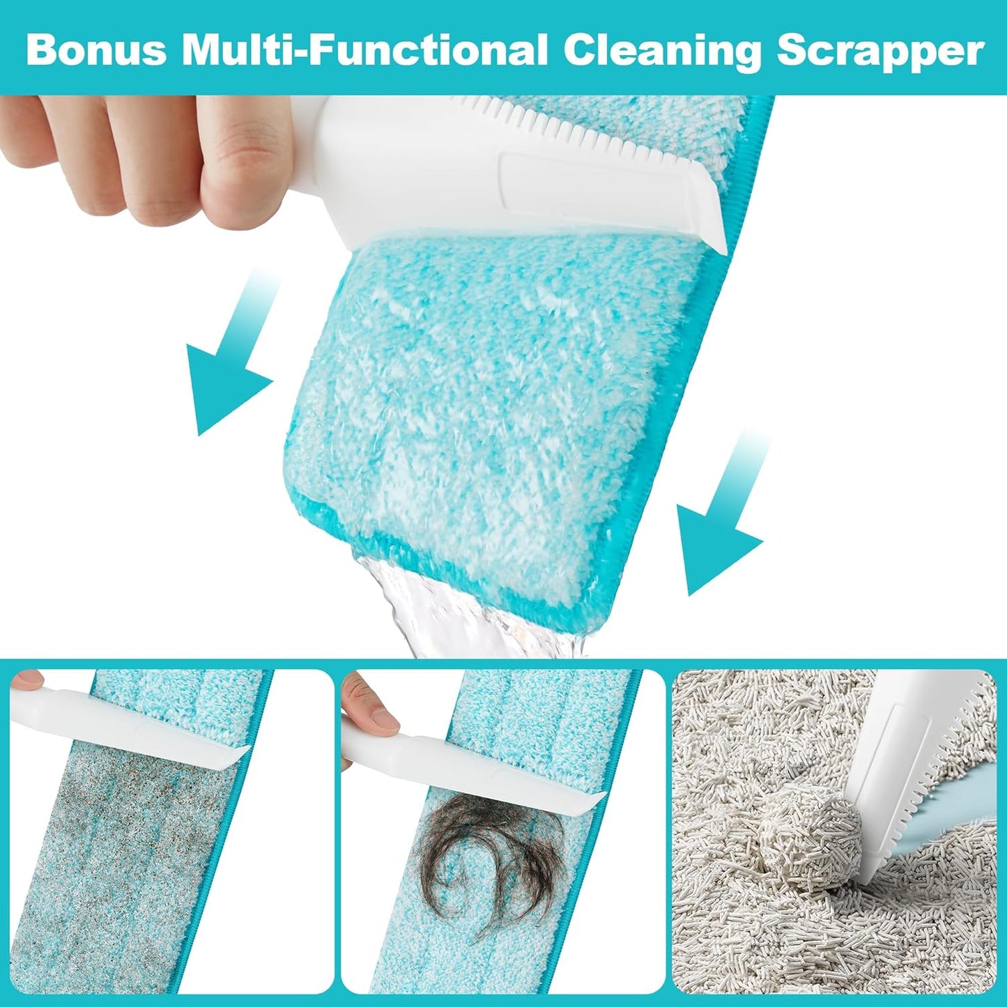 JOYMOOP 36 Inch Commercial Microfiber Dust Mop, Grey-White Heavy Duty Industrial Wet Dry Floor Mop for Hardwood Floors with Telescopic Handle, Includes 3 Mop Pads