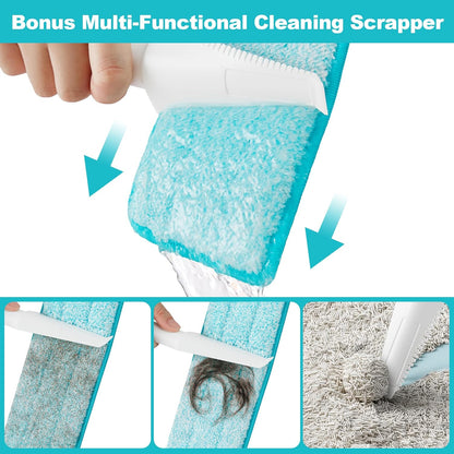 JOYMOOP 36 Inch Commercial Microfiber Dust Mop, Grey-White Heavy Duty Industrial Wet Dry Floor Mop for Hardwood Floors with Telescopic Handle, Includes 3 Mop Pads