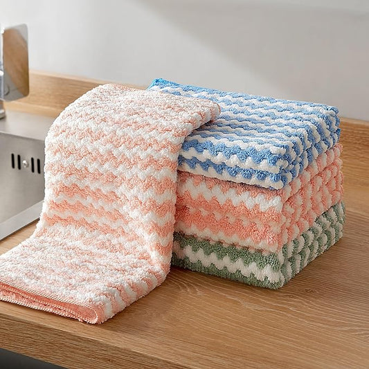 JOYMOOP 5 Pack Microfiber Cleaning Cloth, All-Purpose Microfiber Towels, Absorbent Streak Free Lint Free Rags for Cleaning Reusable and Washable Towels - 11.81" x 11.81"
