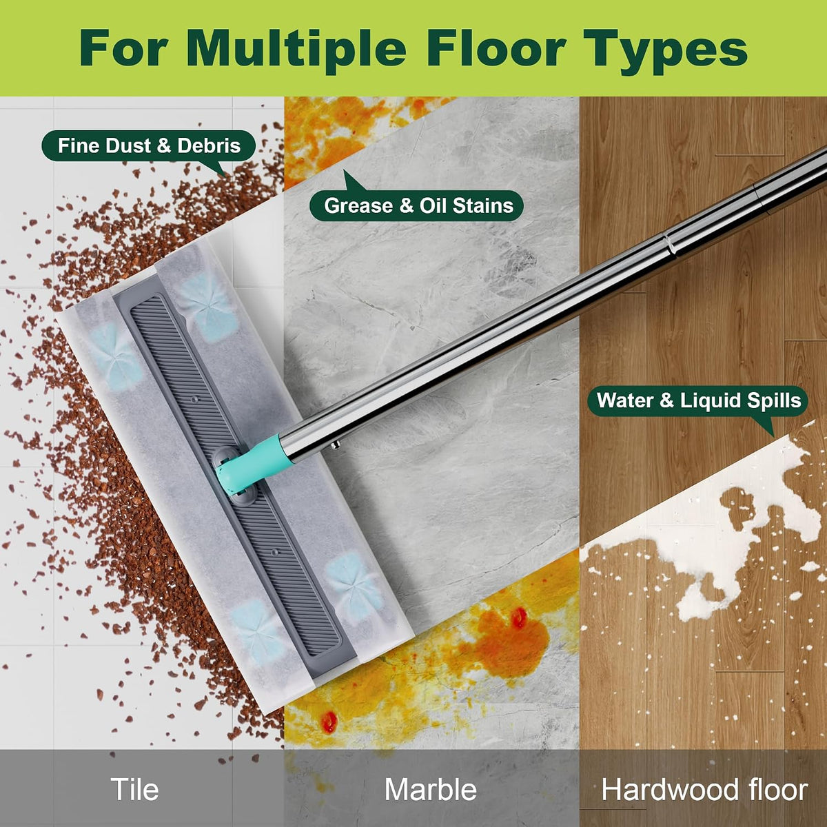 JOYMOOP 2-in-1 Sweeper Mops for Floor Cleaning, Wet and Dry, 42 Mop Pads