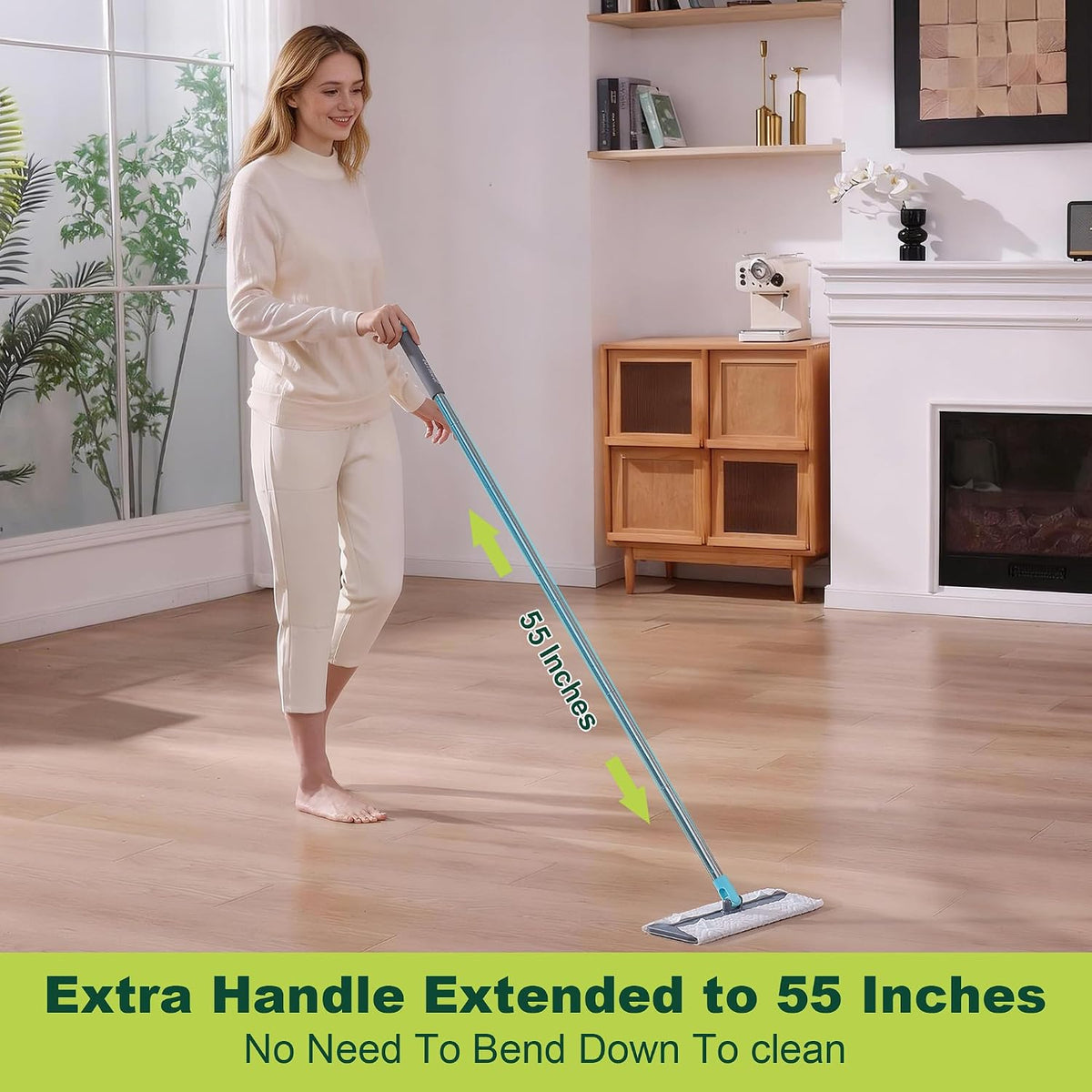 JOYMOOP 2-in-1 Sweeper Mops for Floor Cleaning, Wet and Dry, 42 Mop Pads